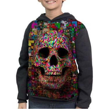 Imagem de Casaco Moletom Infantil Caveira Skull Psicodélica Colorida - smoke, Pr
