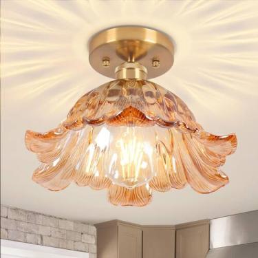 Imagem de Luz de teto Loiogohot Semi Flush Vintage 28x15 cm