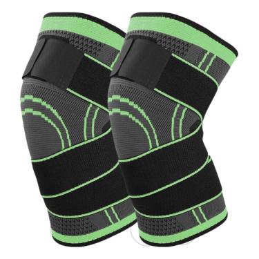 Imagem de Kit  Par - De Joelheira Protetora Esportiva Faixa De Compressão Ajustável Ortopedica Para Dores - UM PAR