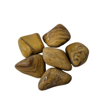 Imagem de Pedra Natural Jaspe Amarelo 4 a 6 cm Rolada 500 gramas