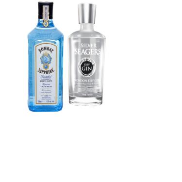 Imagem de Kit Gin Bombay Sapphire + Silver Seagers London Dry 750ml Cada