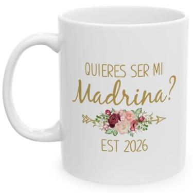 Imagem de Madrina Gifts In Spanish Taza Para Madrina Quieres Ser Mis Padrinos De Bautizo Godmother Proposal Quieres Ser Mi Madrina Godparent Caneca de café Padrinos De Bautizo Propuesta Taza De Café 325 ml