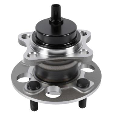 Imagem de 512370 Rolamento de roda traseira e cubo da roda compatível com Yaris 2006-2014, Prius C 2012-2019, conjunto de cubo de rolamento de roda iQ 2013 4 terminais com ABS