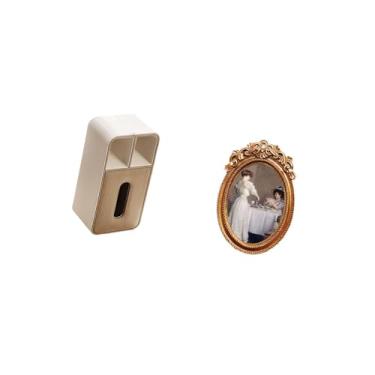 Imagem de Fenteer Elegante Conjunto de Porta-lenços de Resina E Porta-retratos Multiuso, Suporte Decorativo para Escritório, Quarto, Mesa, Exposição E Presente