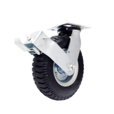 Imagem de Rodizio Borracha Roda Maciça 250-4 Rol.Esfera C/Freio 200Kg - SCHIOPPA