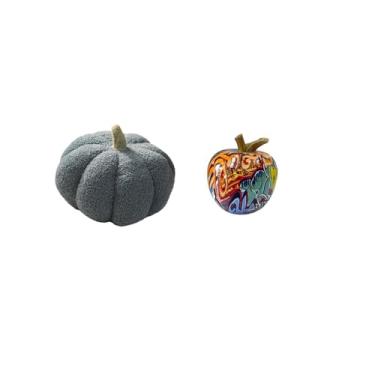 Imagem de Fenteer Almofada de Pelúcia com Escultura de Abóbora Estilo Grafite Nórdico, Almofada Decorativa para Sofá, Arte Colecionável, Ornamento para Quarto, Mesa, Ba