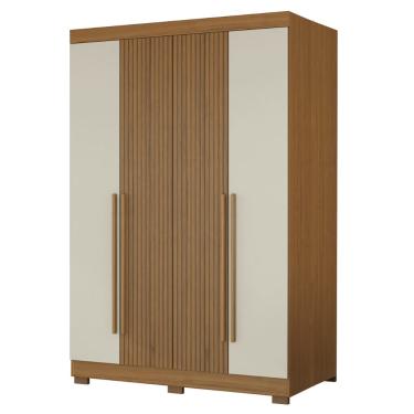 Imagem de Guarda Roupas Solteiro Detalhe Ripado 3D Com 4 Portas 2 Gavetas Creta