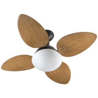 Imagem de Ventilador De Teto Venti-Delta Jet Preto Com 4 Pás Mogno Linha Decoratica 110V