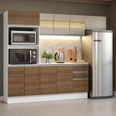 Imagem de Armário de Cozinha Completo 100% MDF 250cm Branco/rustic