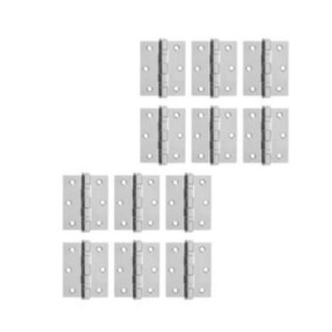 Imagem de Kit Dobradiças Aço Inoxidável com Parafusos Reforçadas Porta Madeira 3