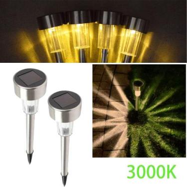 Imagem de Kit Balizador Solar 1,2v Luminária Led Espeto Prata Chão Decoração Jar