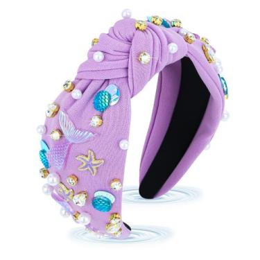 Imagem de Bandana BAHABY Mermaid Purple Knotted para mulheres e meninas