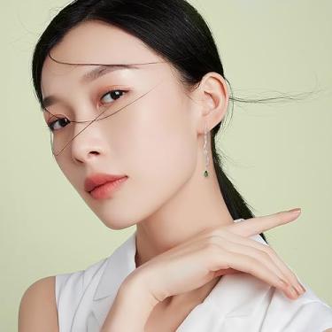 Imagem de Brincos pendentes femininos de prata esterlina 925 banhado a ouro rosa, pedra do mês de outubro, brinco hipoalergênico, Medium, Cobre, cria peridoto