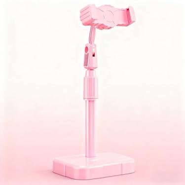 Imagem de Suporte de telefone de mesa dobrável de alumínio, suporte portátil giratório de 360° com base estável para todos os smartphones, iPads e tablets