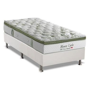 Imagem de Cama Box Solteiro: Colchão Molas Ensacadas Herval Monte Carlo Visco + Base White(88X188)
