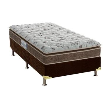 Imagem de Cama Box Solteiro: Colchão Espuma D45 Probel Prodormir Advanced + Base Crc Suede Brown(88X188)