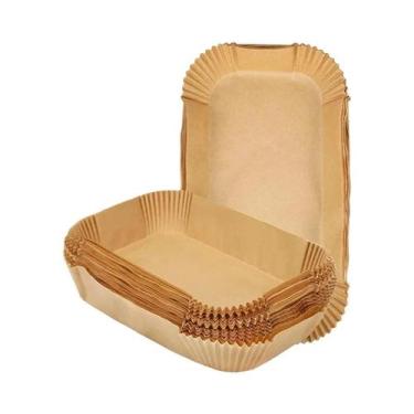 Imagem de Forro De Papel Para Air Fryer Retangular Antiaderente À Prova De Óleo 