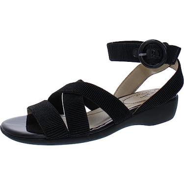 Imagem de LifeStride Sandália feminina Temple Flat, Preto, 5.5
