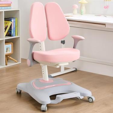 Imagem de ERIYA Cadeira de mesa infantil, cadeira ergonômica: ajustável em altura, suporte duplo para as costas - multifuncional para estudo/trabalho/jantar | ideal para crianças, adultos pequenos
