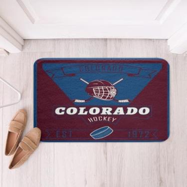 Imagem de Feelyou Tapetes de banheiro de hóquei no gelo Colorado tapetes de microfibra hóquei no gelo equipe cidade acessórios de banheiro tapetes de piso esportes de inverno tapetes antiderrapantes 40,6 cm x