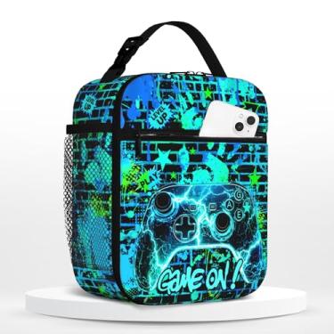 Imagem de Lancheira de jogos para meninos, isolada, reutilizável, para videogame, lancheira, portátil, impermeável, à prova de vazamentos, lancheira, lancheira para escola, piquenique, viagem, volta às aulas