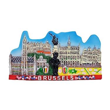 Imagem de WitnyStore Pequenos marcos de Bruxelas céu azul manequim PIS Cinquantenaire Arcade Bélgica Europa Ocidental atrações turísticas resina geladeira ímã viajante lembrança presente lembrança 3D ímãs de