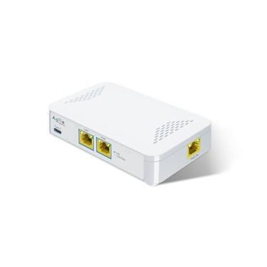 Imagem de Interruptor PoE para USB C compatível com 60 W 802.3 af/at, 1 porta USB-C (carregamento PD de 30 W e Gigabit Ethernet) e 1 porta PoE+ e 1 porta Ethernet, alimentado por PoE