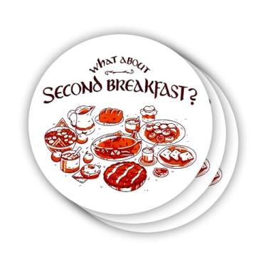 Imagem de (3 peças) Adesivo What About Second Breakfast com frases motivacionais sarcásticas com citação humorística decalque de vinil para Kindle, laptop, garrafa de água, capacete rígido de telefone, adesivo