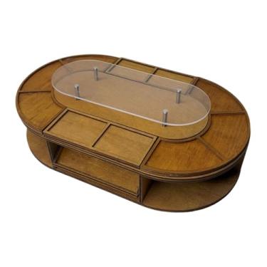 Imagem de simhoa Miniatura de Prateleira de Pão de Madeira, Formato Oval, 25x15x7 cm, Móvel para Confeitaria, para Casa de Bonecas na Escala 1:12, Ideal para Maquetes