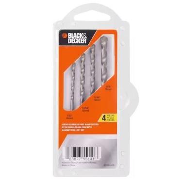 Imagem de Jogo de broca black decker p/concreto c/4pcs