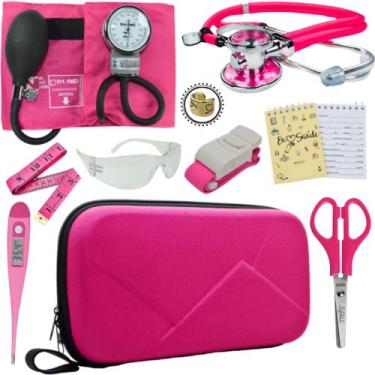 Imagem de Kit Case Enfermagem Esteto Premium Incoterm - Love Saude, ROSA P.A MED