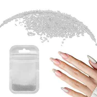 Imagem de Generic Miçangas de arte de unhas 0,03" (0,8 mm) mini metal 3D caviar unhas contas bola bolha contas com sacos para arte de unhas DIY artesanato decoração, tom prata