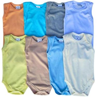 Imagem de Body Bebê Regata Verão Kit 5 Peças Conforto e Qualidade em Algodão - M