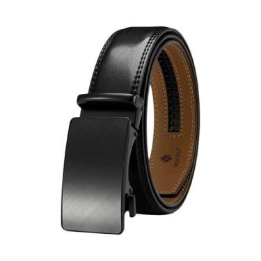 Imagem de Cinto De Couro Luxuoso Masculino Com Fivela Automática, Cinto De Negóc