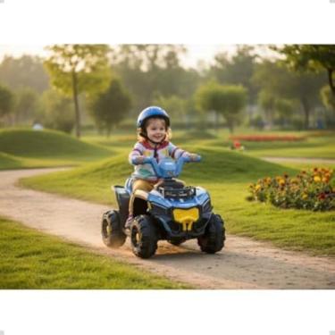 Imagem de Quadriciclo infantil, movido a eletricidade, veiculo para criancas, divertido, seguro, azul, 6V, e legal