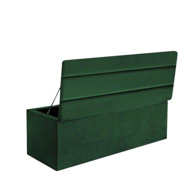 Imagem de Calçadeira Baú Recamier Estofada Cama De Solteiro 90cm Argentina Suede Verde- Mabe Magazine