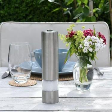 Imagem de Moedor de Tempero Elétrico Premium Master Cheff, Aço Inoxidável, com Visor Transparente, Ajuste de Moagem, Operação com Toque