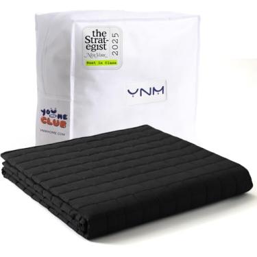 Imagem de Cobertor Pesado YnM, Algodão, Adultos, Tamanho King, Compartimentos Menores, Esferas de Vidro Refrescantes, Casal (63 a 109 kg), Preto, 13,6 kg, Tamanho Queen, King, 2,23 x 2,64 m