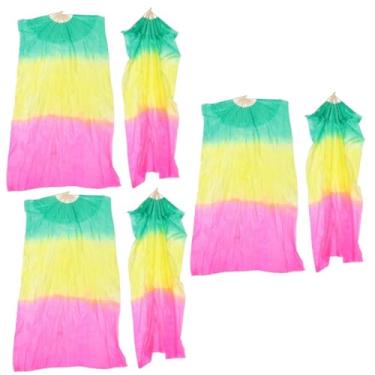 Imagem de YYBOES 6 peças Véu de leque de desempenho de leque de bambu, véus, bandeira dançante, flâmula, leque de dança do ventre, leque de seda, véu de seda, fãs de dança tingidos, fãs de dança, fãs de dança