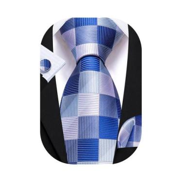 Imagem de Conjunto de gravatas Barry.Wang Plaid Ties Check para homens com acess