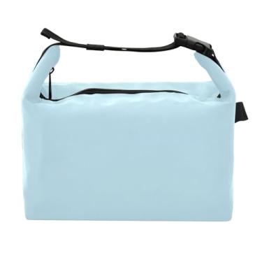 Imagem de STAYTOP Lancheira azul pura com fivela de alça, lancheira isolada para meninos e meninas, lancheira térmica para trabalho escolar