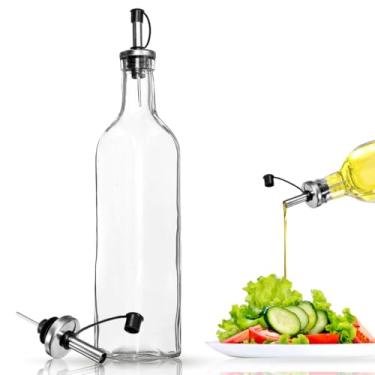 Imagem de Galheteiro Azeite Vinagre 2 Peças 525ml Vidro com Bico Dosador - Kit Temperos Cozinha Anti-Desperdício