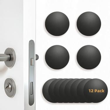 Imagem de Protetor de parede de batente de porta, para-choque redondo de silicone, protetor de parede autoadesivo, silenciador de batida de porta, protetor de maçaneta para casa, escritório, escola [pacote com