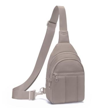 Imagem de Viverte Bolsa tiracolo acolchoada para mulheres, bolsa tiracolo pequena e fofa, bolsa tiracolo leve, Cinza escuro