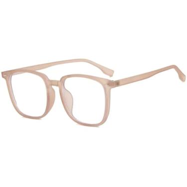 Imagem de HPIRME Óculos de luxo femininos com armação decorada com rebites retrô e proteção UV400 (cor chá transparente)