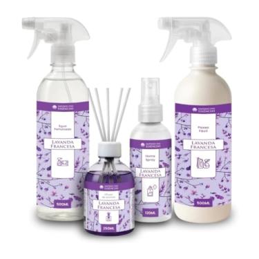 Imagem de Kit Lavanda Francesa com Água Perfumada 250ml, Difusor de Aromas, Home Spray 120ml e Passa Fácil para Perfumação de Ambientes e Tecidos