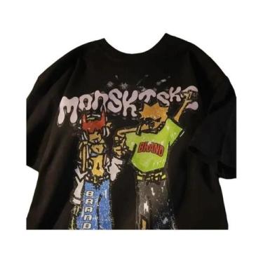 Imagem de Camiseta Unissex De Verão Y2K Com Estampa De Desenho Animado, Solta, D