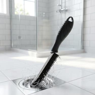 Imagem de Escova de limpeza de fendas, ferramentas de limpeza de lacunas multifuncionais com cerdas de nylon rígidas, ideal para banheiro, cozinha, pia, janela, preto, pacote com 4