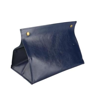 Imagem de Acouto Capa de Tecido de Couro PU - Originalidade Tecido de Mesa Quarto Sala de Estar - Suporte de Bancada de Toucador de Banheiro, Carro, Mesas Noturnas (Azul)