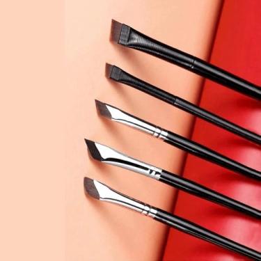 Imagem de 5 pincéis de maquiagem, pincel de polimento de base, corretivo, ferramentas de maquiagem, cabo longo, base oblíqua, pincel de maquiagem